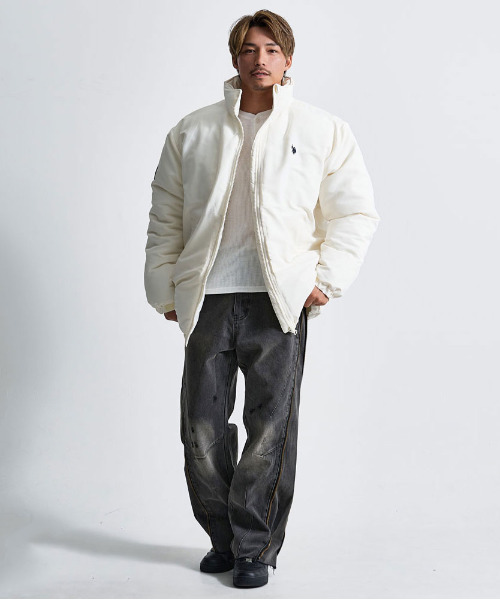 U.S. POLO ASSN.(ユーエスポロアッスン)の「『U.S. POLO ASSN/ユーエスポロアッスン』中綿ダウンジャケット(ダウンジャケット/コート・メンズ・アイボリー/ブラック・L/M)」の8枚目の写真