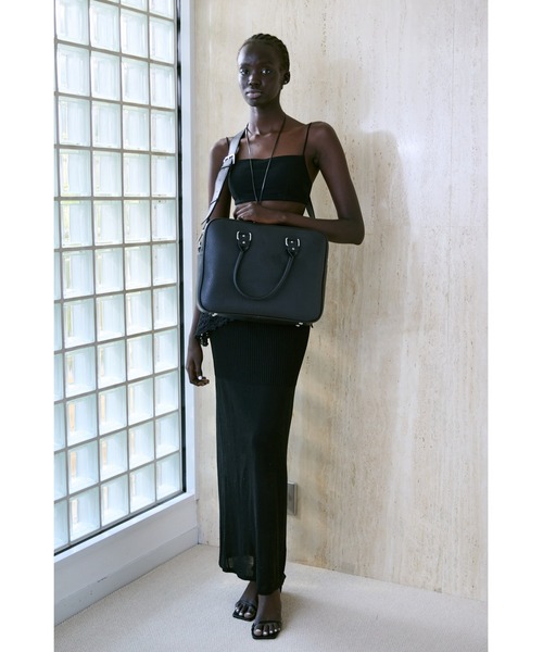 un/neu（アンノイ）の「BIGシボスクエアボストン /  A4、PC(14inch)収納可能 / 大容量バッグ（ボストンバッグ・レディース・カーキ/ブラック/ブルー/ブラウン・FREE）」の20枚目の写真