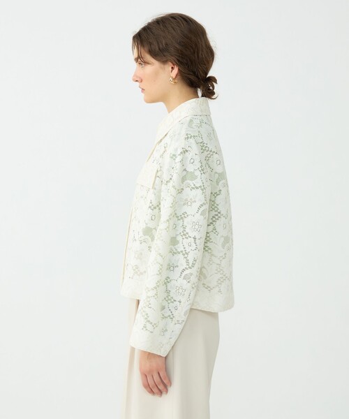 BALLSEY（ボールジィ）の「フラワーコードレース ステンカラーブルゾン（ブルゾン・レディース・ホワイト/ブラック・36）」の6枚目の写真