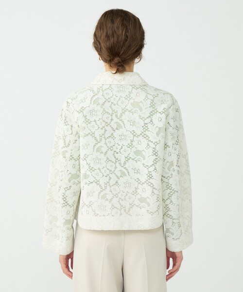 BALLSEY（ボールジィ）の「フラワーコードレース ステンカラーブルゾン（ブルゾン・レディース・ホワイト/ブラック・36）」の5枚目の写真