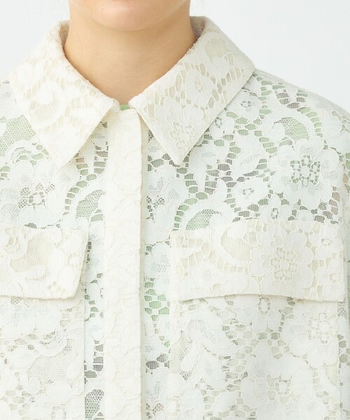 BALLSEY（ボールジィ）の「フラワーコードレース ステンカラーブルゾン（ブルゾン・レディース・ホワイト/ブラック・36）」の3枚目の写真