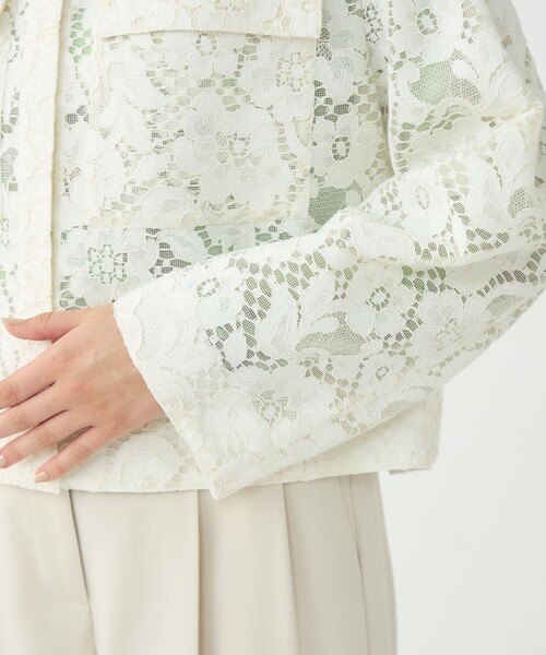 BALLSEY（ボールジィ）の「フラワーコードレース ステンカラーブルゾン（ブルゾン・レディース・ホワイト/ブラック・36）」の14枚目の写真