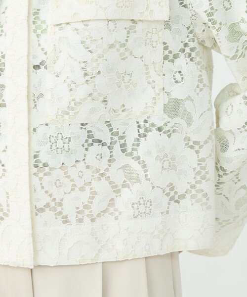 BALLSEY（ボールジィ）の「フラワーコードレース ステンカラーブルゾン（ブルゾン・レディース・ホワイト/ブラック・36）」の12枚目の写真