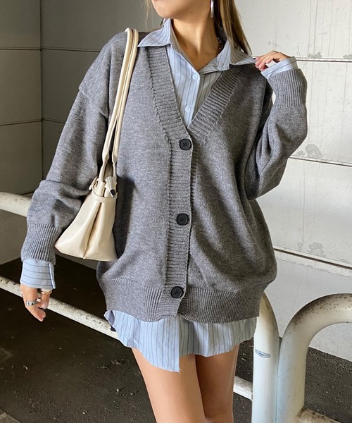 セール】シャツニットカーディガンセット（カーディガン/ボレロ）｜non