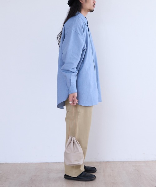 BICASH(ビカーシ)の「BICASH レザー巾着バッグ(B842)(ショルダーバッグ・メンズ・ブラック/ホワイト/ダークブラウン/シルバー・FREE)」の11枚目の写真