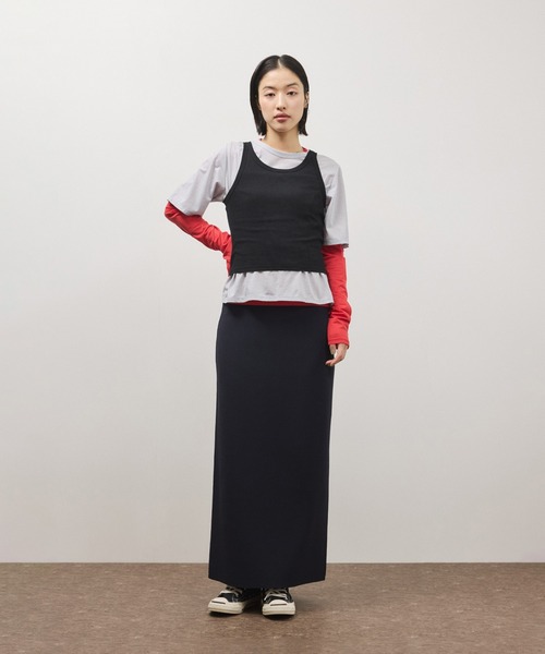 ADAM ET ROPE'（アダムエロペ）の「3レイヤードジャージートップス（Tシャツ/カットソー・レディース・グレー系その他/ブラック系その他・FREE）」の4枚目の写真