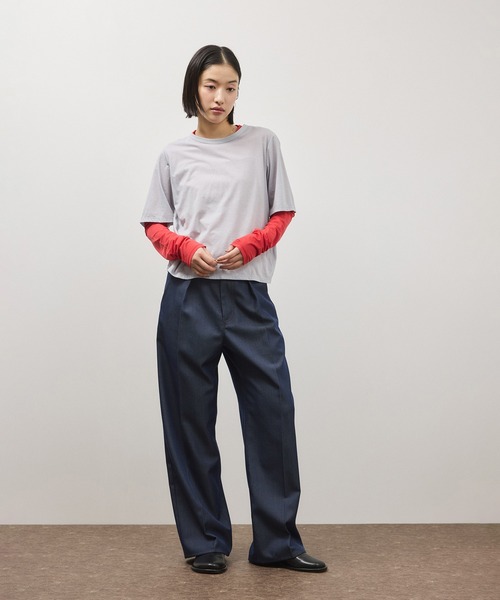 ADAM ET ROPE'（アダムエロペ）の「3レイヤードジャージートップス（Tシャツ/カットソー・レディース・グレー系その他/ブラック系その他・FREE）」の5枚目の写真