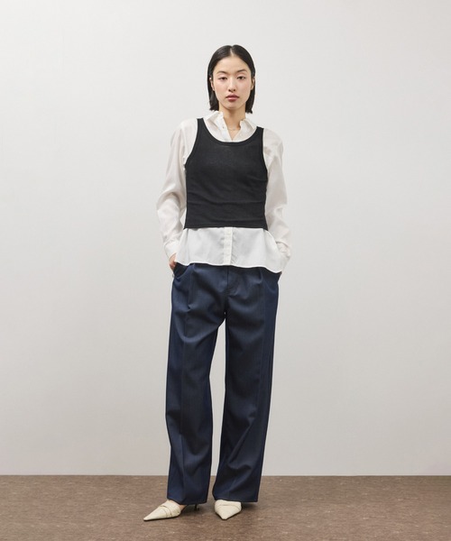 ADAM ET ROPE'（アダムエロペ）の「3レイヤードジャージートップス（Tシャツ/カットソー・レディース・グレー系その他/ブラック系その他・FREE）」の6枚目の写真