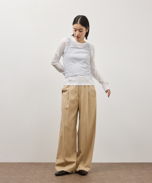 ADAM ET ROPE'（アダムエロペ）の「3レイヤードジャージートップス（Tシャツ/カットソー・レディース・グレー系その他/ブラック系その他・FREE）」の9枚目の写真