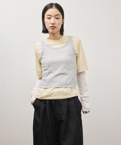 ADAM ET ROPE'（アダムエロペ）の「3レイヤードジャージートップス（Tシャツ/カットソー・レディース・グレー系その他/ブラック系その他・FREE）」の15枚目の写真