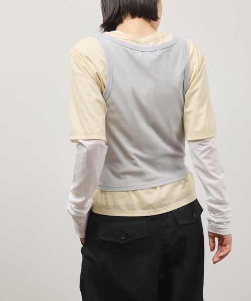 ADAM ET ROPE'（アダムエロペ）の「3レイヤードジャージートップス（Tシャツ/カットソー・レディース・グレー系その他/ブラック系その他・FREE）」の16枚目の写真