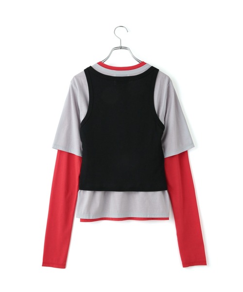 ADAM ET ROPE'（アダムエロペ）の「3レイヤードジャージートップス（Tシャツ/カットソー・レディース・グレー系その他/ブラック系その他・FREE）」の20枚目の写真