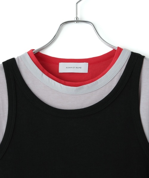 ADAM ET ROPE'（アダムエロペ）の「3レイヤードジャージートップス（Tシャツ/カットソー・レディース・グレー系その他/ブラック系その他・FREE）」の21枚目の写真
