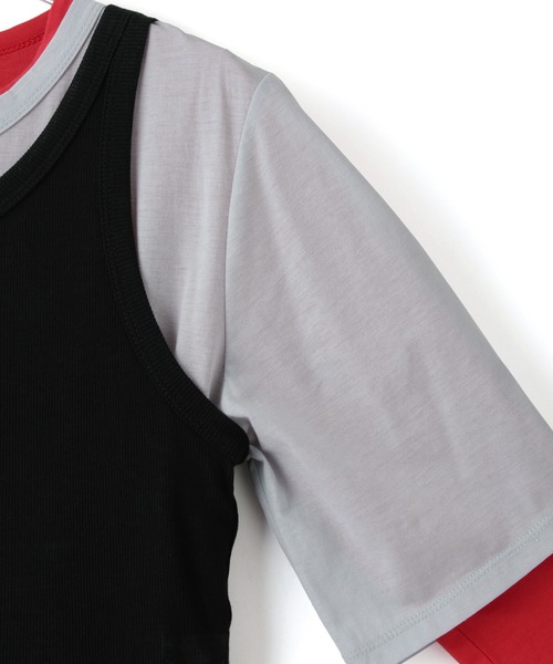 ADAM ET ROPE'（アダムエロペ）の「3レイヤードジャージートップス（Tシャツ/カットソー・レディース・グレー系その他/ブラック系その他・FREE）」の22枚目の写真