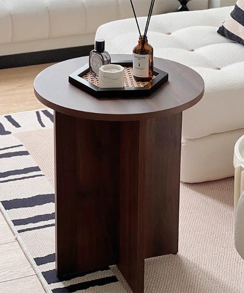 Made in I（メイドインアイ）の「Modern wood side table（家具・レディース・ブラウン・FREE）」の2枚目の写真