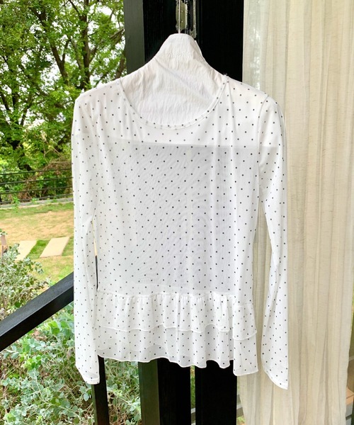 yuue' ( wear )(ユーイ)の「ドット柄チュールティアードトップス(Tシャツ/カットソー・レディース・ホワイト/ブラック・FREE)」の20枚目の写真