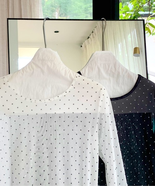 yuue' ( wear )(ユーイ)の「ドット柄チュールティアードトップス(Tシャツ/カットソー・レディース・ホワイト/ブラック・FREE)」の22枚目の写真