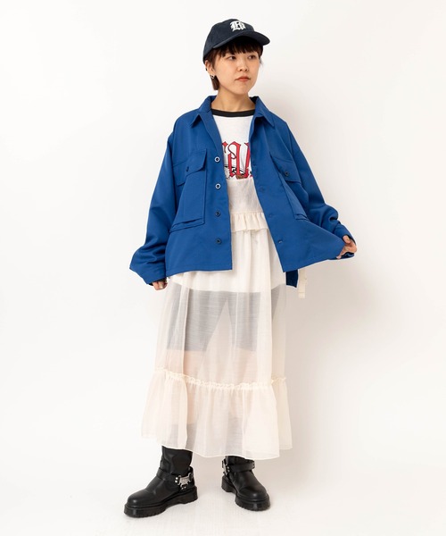 RNA（アールエヌエー）の「J2187 パイル刺繍シャツジャケット（その他アウター・レディース・ブルー・MEDIUM）」の7枚目の写真