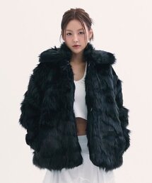BABLETWO（ビーエイブルトゥー）の「Popo fur jacket BLACK（ムートンコート）」