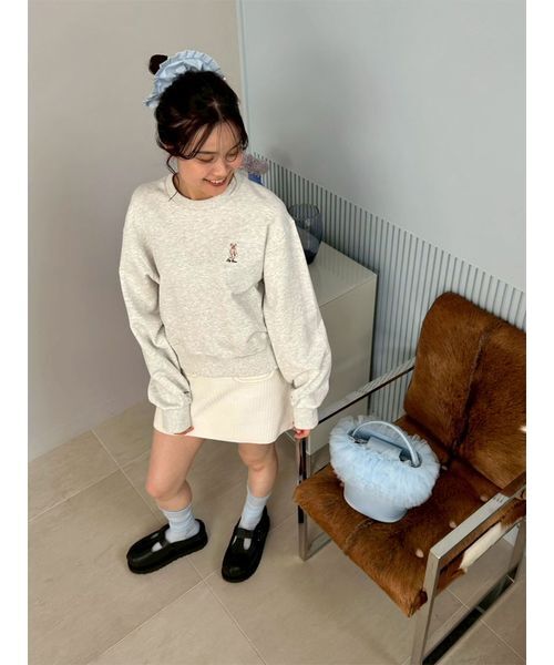 LILY BROWN（リリーブラウン）の「コットンニットミニスカート（スカート・レディース・ミント/ネイビー/オフホワイト・F）」の19枚目の写真