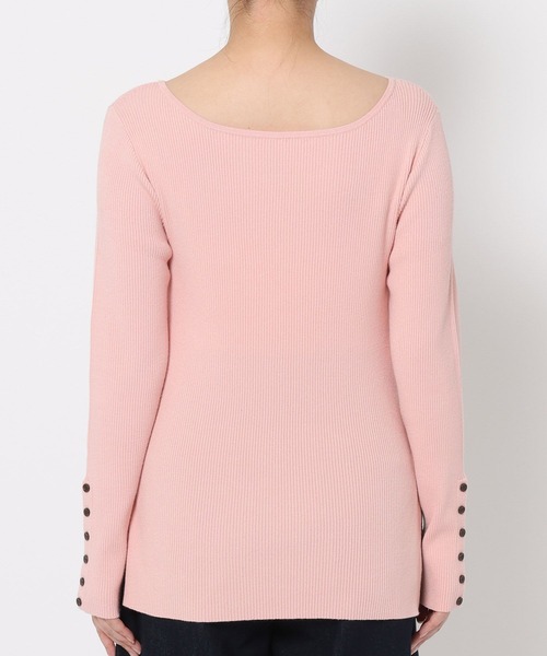 mysty woman（ミスティウーマン）の「ボートネック袖ボタンニット  643356（ニット/セーター・レディース・ピンク/アイボリー/ブラック/グレー系その他・FREE）」の18枚目の写真