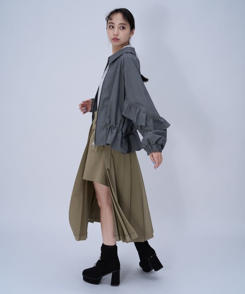 HARE（ハレ）の「プリーツスリットスカート(HARE)（スカート・レディース・ブラック/ベージュ・FREE）」の8枚目の写真