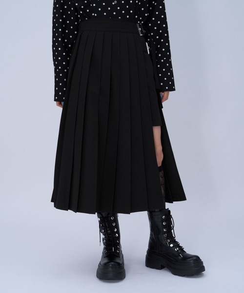 HARE（ハレ）の「プリーツスリットスカート(HARE)（スカート・レディース・ブラック/ベージュ・FREE）」の10枚目の写真