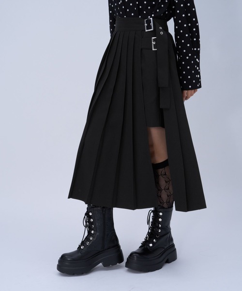 HARE（ハレ）の「プリーツスリットスカート(HARE)（スカート・レディース・ブラック/ベージュ・FREE）」の11枚目の写真