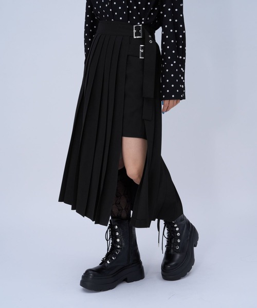 HARE（ハレ）の「プリーツスリットスカート(HARE)（スカート・レディース・ブラック/ベージュ・FREE）」の12枚目の写真