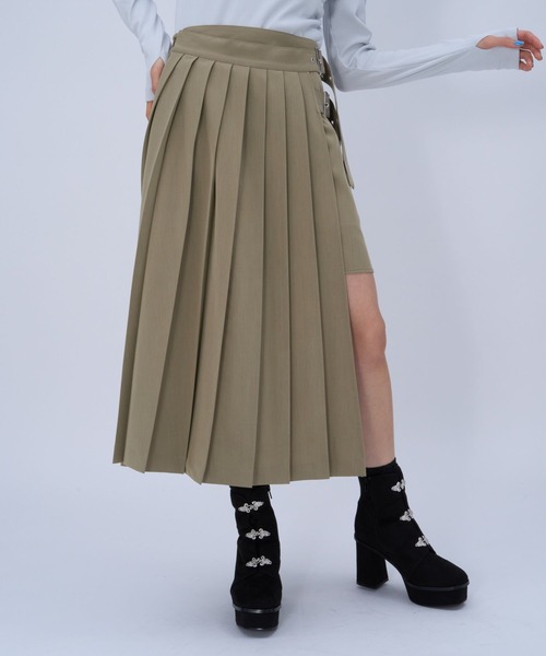 HARE（ハレ）の「プリーツスリットスカート(HARE)（スカート・レディース・ブラック/ベージュ・FREE）」の13枚目の写真