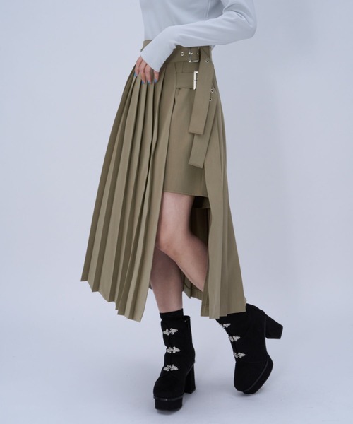 HARE（ハレ）の「プリーツスリットスカート(HARE)（スカート・レディース・ブラック/ベージュ・FREE）」の14枚目の写真