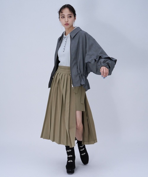 HARE（ハレ）の「プリーツスリットスカート(HARE)（スカート・レディース・ブラック/ベージュ・FREE）」の7枚目の写真