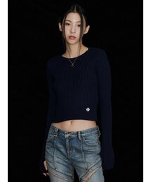 DECEMBER TEN（ディセンバーテン）の「ソフトクロップニットネイビー（ニット/セーター）」