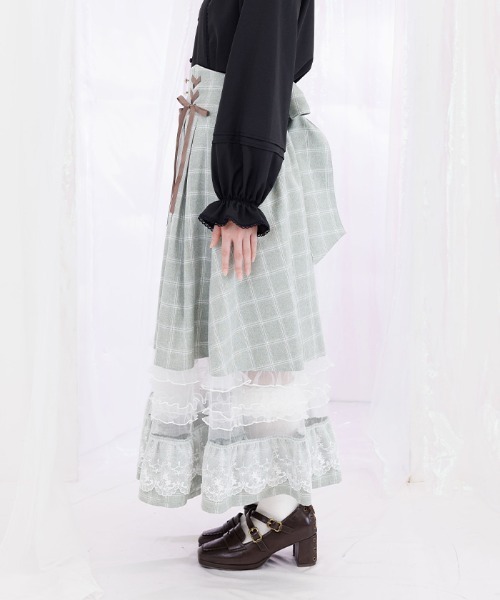 axes femme POETIQUE（アクシーズファムポエティック）の「バックリボンハイウエストスカート（スカート・レディース・ブラック/ベージュ/ミント・MEDIUM）」の5枚目の写真