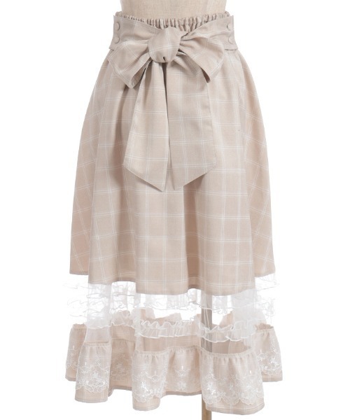 axes femme POETIQUE（アクシーズファムポエティック）の「バックリボンハイウエストスカート（スカート・レディース・ブラック/ベージュ/ミント・MEDIUM）」の11枚目の写真