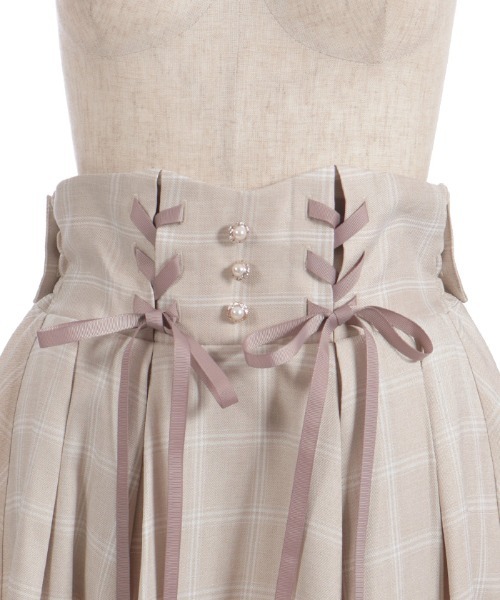 axes femme POETIQUE（アクシーズファムポエティック）の「バックリボンハイウエストスカート（スカート・レディース・ブラック/ベージュ/ミント・MEDIUM）」の14枚目の写真