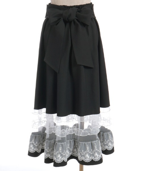 axes femme POETIQUE（アクシーズファムポエティック）の「バックリボンハイウエストスカート（スカート・レディース・ブラック/ベージュ/ミント・MEDIUM）」の20枚目の写真