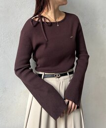 Thevon | アシメホルター袖フレアニット(ニット/セーター)