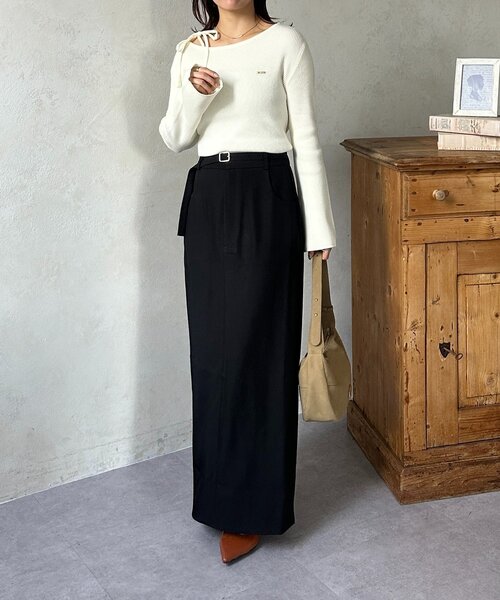 Thevon(ゼボン)の「アシメホルター袖フレアニット(ニット/セーター・レディース・ブラウン/アイボリー/オレンジ・FREE)」の15枚目の写真