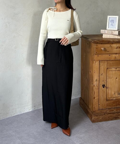 Thevon(ゼボン)の「アシメホルター袖フレアニット(ニット/セーター・レディース・ブラウン/アイボリー/オレンジ・FREE)」の17枚目の写真