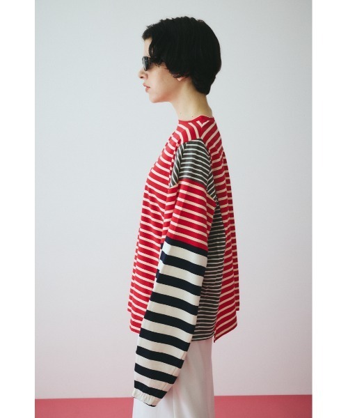 HeRIN.CYE（ヘリンドットサイ）の「Patchwork cut tops　　パッチワークカットトップス（Tシャツ/カットソー・レディース・レッド系その他/グリーン系その他2・FREE）」の6枚目の写真