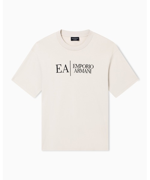 EMPORIO ARMANI（エンポリオアルマーニ）の「【エンポリオ アルマーニ】Icon Tシャツ インターロックジャージー 刺繍（Tシャツ/カットソー・メンズ・ベージュ系1/ネイビー/ベージュ系その他・X-SMALL/LARGE/X-LARGE/SMALL/MEDIUM/XX-LARGE）」の4枚目の写真