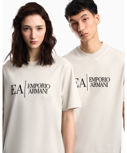 EMPORIO ARMANI（エンポリオアルマーニ）の「【エンポリオ アルマーニ】Icon Tシャツ インターロックジャージー 刺繍（Tシャツ/カットソー・メンズ・ベージュ系1/ネイビー/ベージュ系その他・X-SMALL/LARGE/X-LARGE/SMALL/MEDIUM/XX-LARGE）」の9枚目の写真