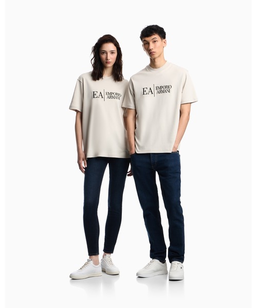 EMPORIO ARMANI（エンポリオアルマーニ）の「【エンポリオ アルマーニ】Icon Tシャツ インターロックジャージー 刺繍（Tシャツ/カットソー・メンズ・ベージュ系1/ネイビー/ベージュ系その他・X-SMALL/LARGE/X-LARGE/SMALL/MEDIUM/XX-LARGE）」の10枚目の写真