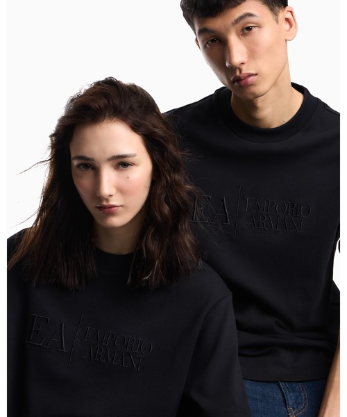 EMPORIO ARMANI（エンポリオアルマーニ）の「【エンポリオ アルマーニ】Icon Tシャツ インターロックジャージー 刺繍（Tシャツ/カットソー・メンズ・ベージュ系1/ネイビー/ベージュ系その他・X-SMALL/LARGE/X-LARGE/SMALL/MEDIUM/XX-LARGE）」の11枚目の写真