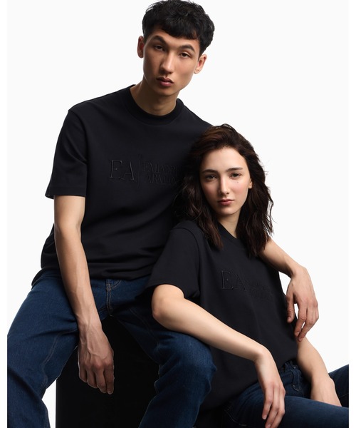 EMPORIO ARMANI（エンポリオアルマーニ）の「【エンポリオ アルマーニ】Icon Tシャツ インターロックジャージー 刺繍（Tシャツ/カットソー・メンズ・ベージュ系1/ネイビー/ベージュ系その他・X-SMALL/LARGE/X-LARGE/SMALL/MEDIUM/XX-LARGE）」の13枚目の写真