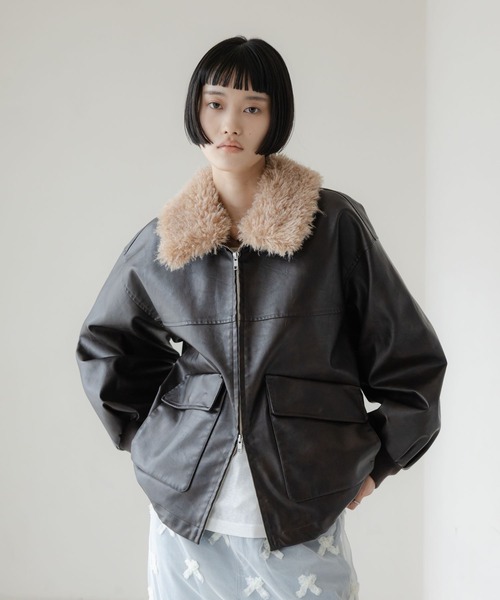 セール】エリファーレザーブルゾン 636406（ブルゾン）｜LOWRYS FARM