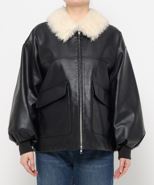 LOWRYS FARM(ローリーズファーム)の「エリファーレザーブルゾン 636406(ブルゾン・レディース・ブラック・FREE)」の15枚目の写真