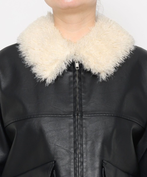 LOWRYS FARM(ローリーズファーム)の「エリファーレザーブルゾン 636406(ブルゾン・レディース・ブラック・FREE)」の19枚目の写真