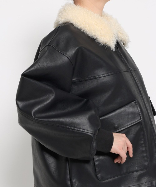 LOWRYS FARM(ローリーズファーム)の「エリファーレザーブルゾン 636406(ブルゾン・レディース・ブラック・FREE)」の20枚目の写真